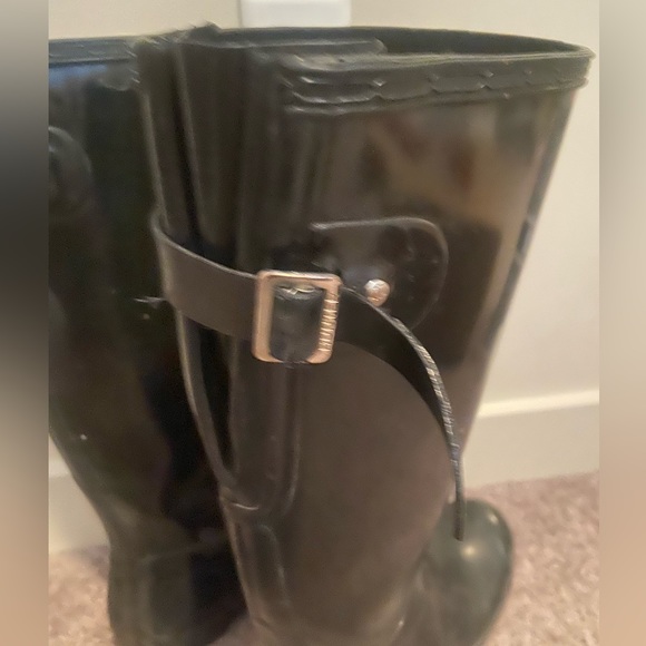 Black used Hunter boots size 6 wide - Picture 2 of 6